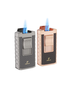 Windproof Torch Lighter (Grey/Rose Gold 2 Pack)