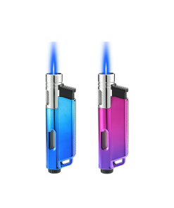 Adjustable Butane Torch Lighter (Blue/Purple 2 Pack)
