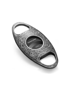 Engraved Stainless Steel Cigar Cutter (Silver/Black)
