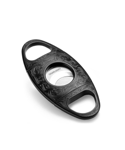 Engraved Stainless Steel Cigar Cutter (Black/Silver)
