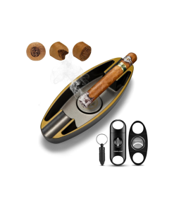 Portable Cigar Ashtray Include Cigar V Cutter