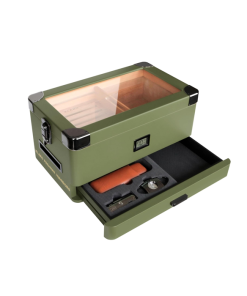 Military Glass Top Humidor